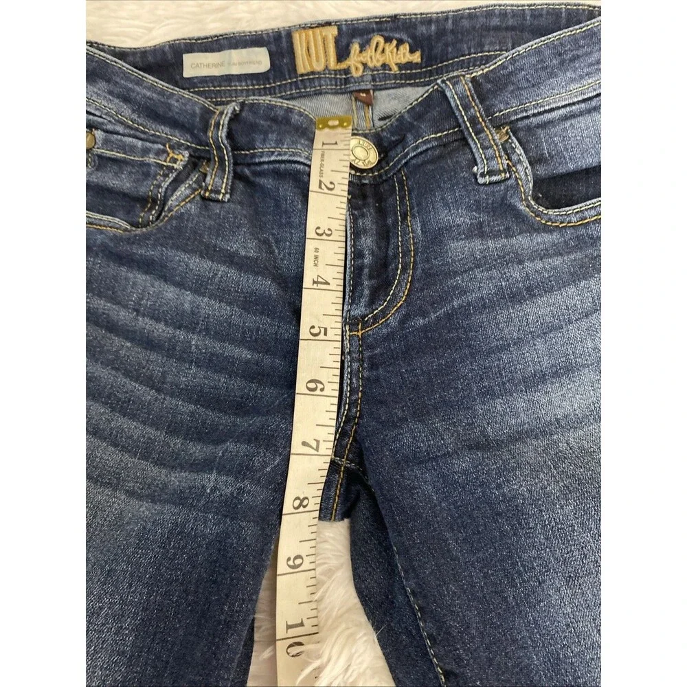 KUT From The Kloth Blue Jeans Size 0 Catherine Slim Boyfriend Low Rise Dark Wash
